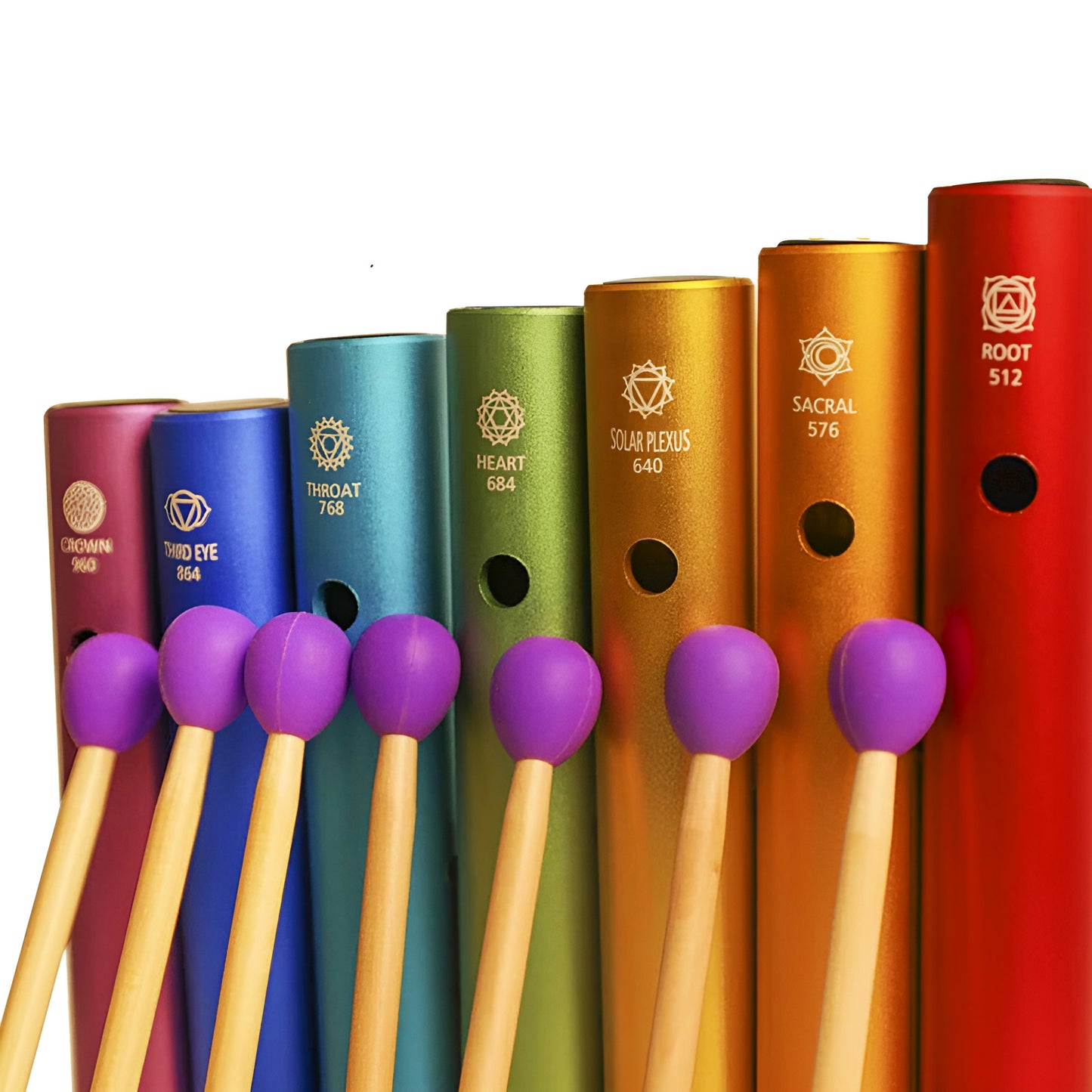 012 - 7 Chakras Wah-Wah Musical Percussion Tubes for Sound Healing
