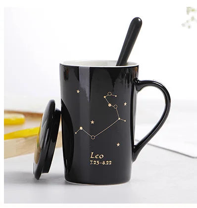 014 - Sleek Constellation Mug w/ Spoon and Lid Gift Set