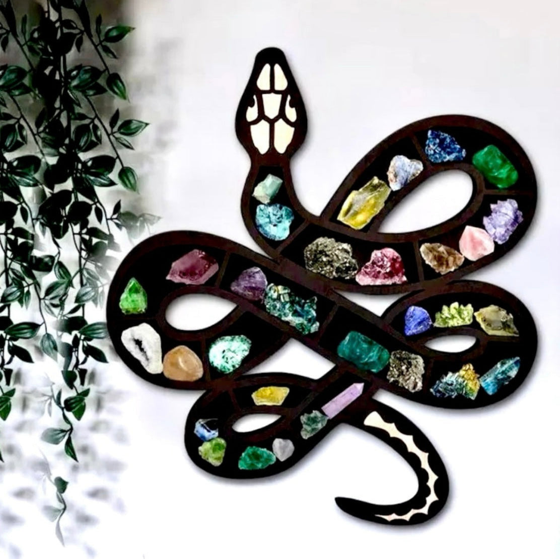 009 - Snake-Shaped Wooden Crystal Display Rack