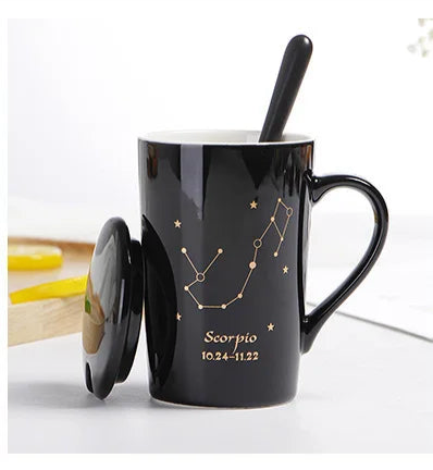 014 - Sleek Constellation Mug w/ Spoon and Lid Gift Set