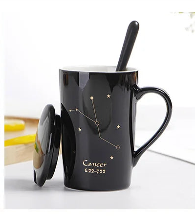 014 - Sleek Constellation Mug w/ Spoon and Lid Gift Set