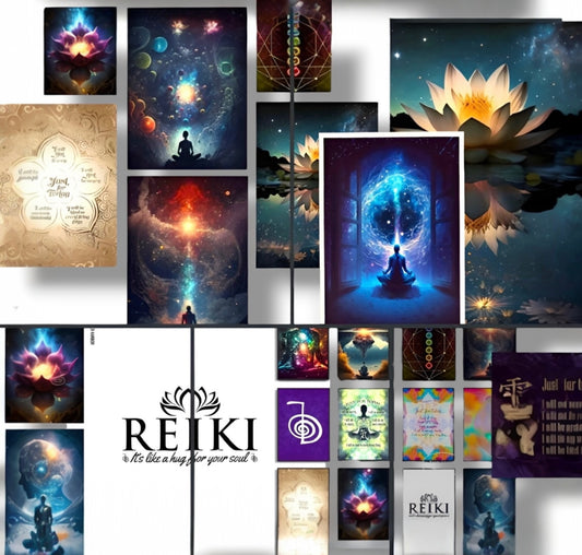 009 - Reiki Principles & Symbols Yoga Canvas Print Wall Art