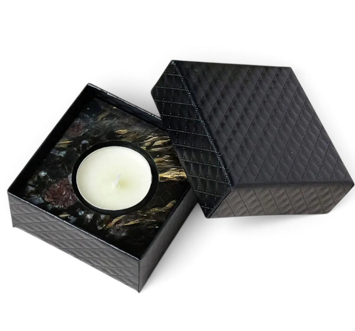 004 - Natural Crystal Stone Tea Light Candle Holder