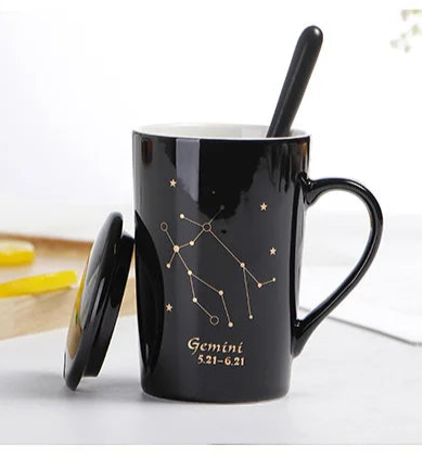 014 - Sleek Constellation Mug w/ Spoon and Lid Gift Set