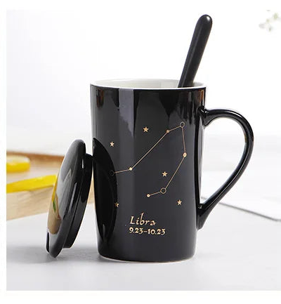 014 - Sleek Constellation Mug w/ Spoon and Lid Gift Set