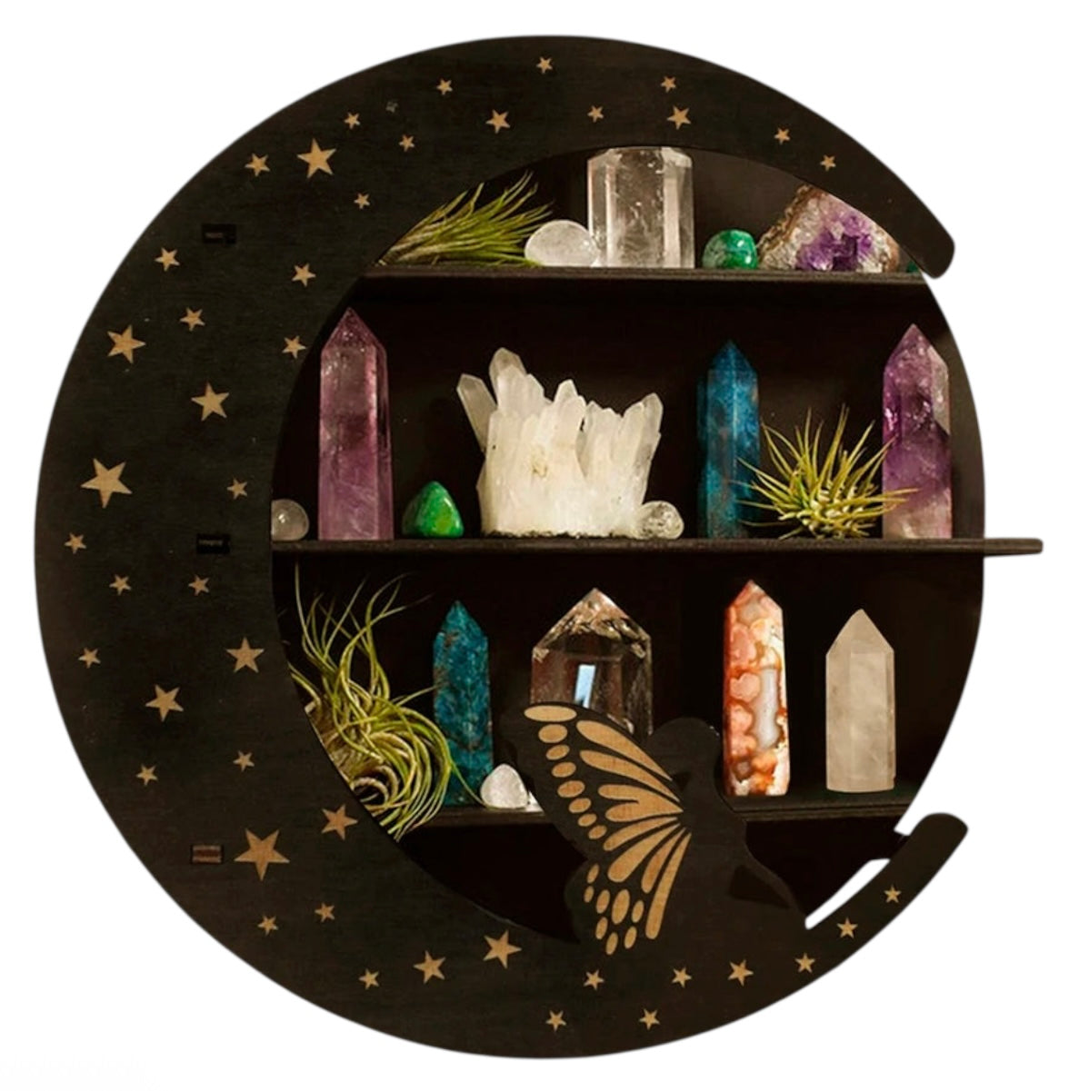 009 - Decorative Wooden Crystal Display Shelf