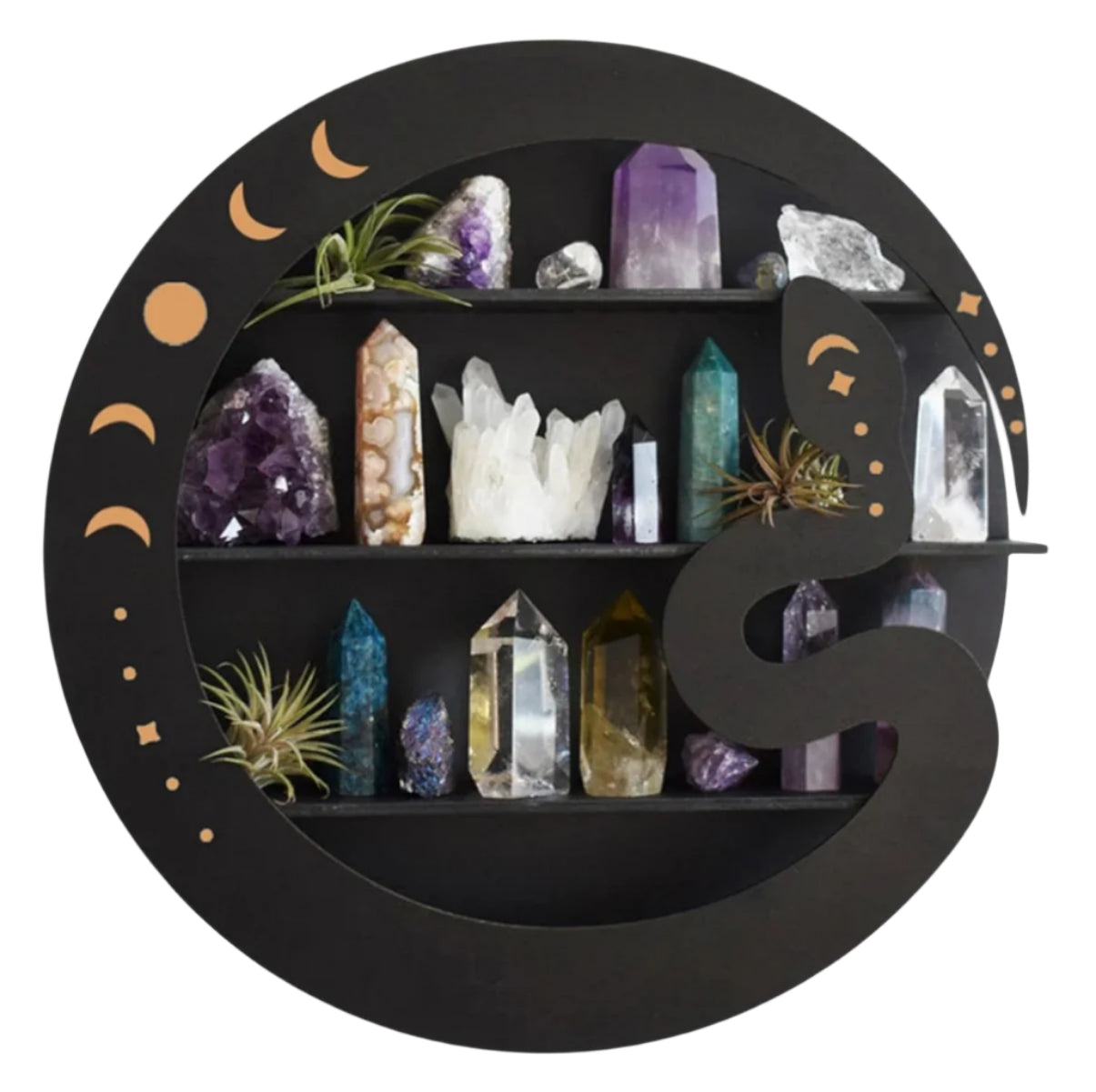009 - Decorative Wooden Crystal Display Shelf