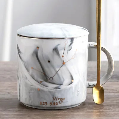 014 - Constellation Marble Cup w/ Lid and Spoon