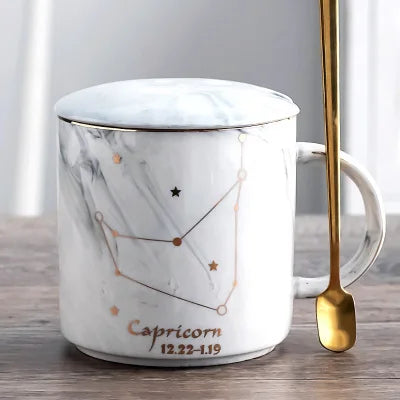014 - Constellation Marble Cup w/ Lid and Spoon