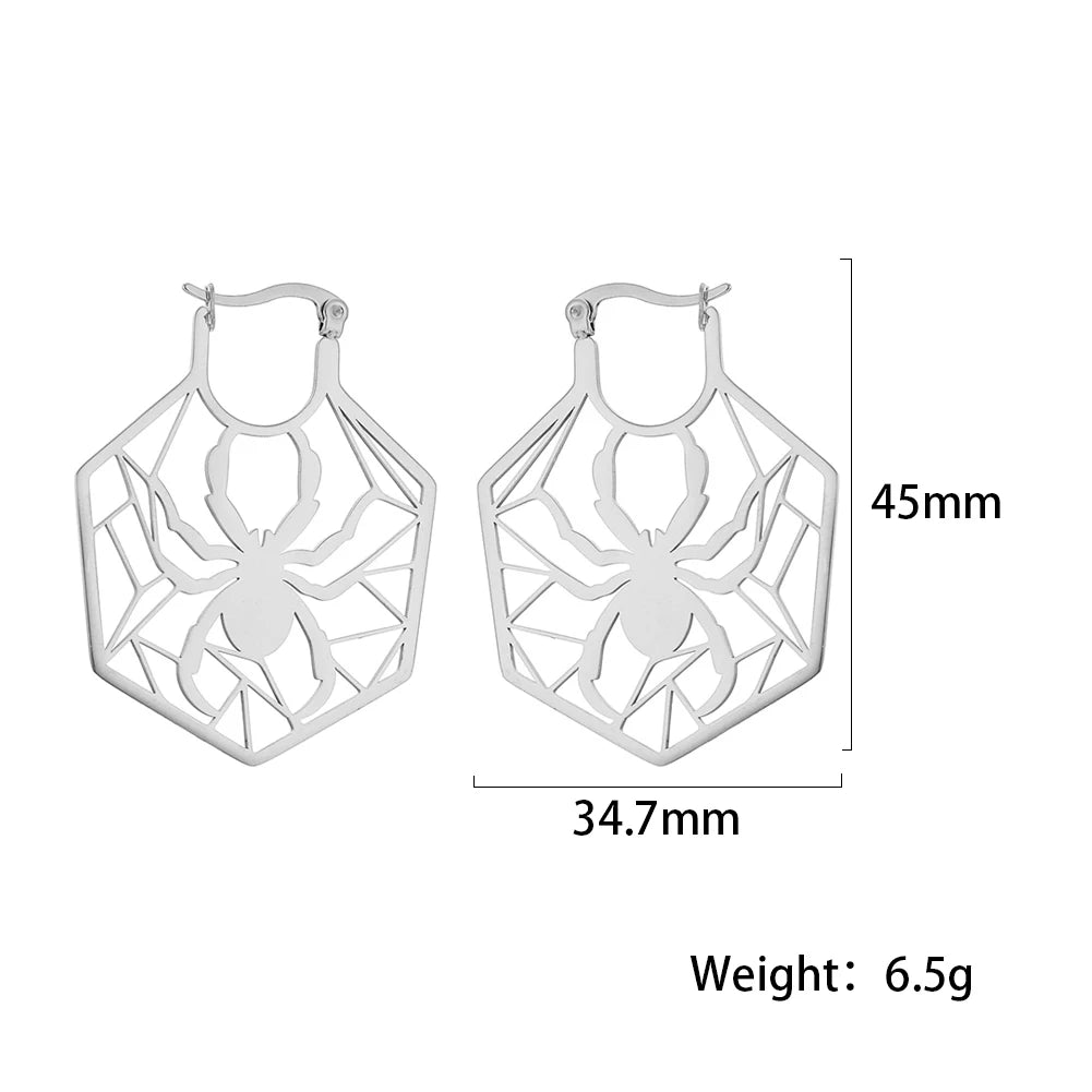 011 - Gothic Pentagram Hoop Style Earrings