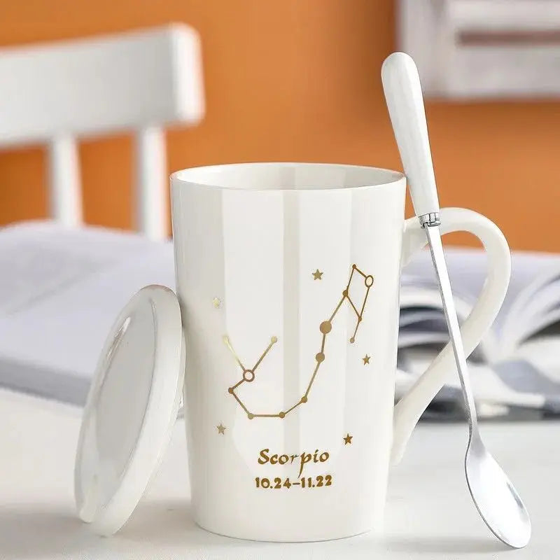014 - Sleek Constellation Mug w/ Spoon and Lid Gift Set
