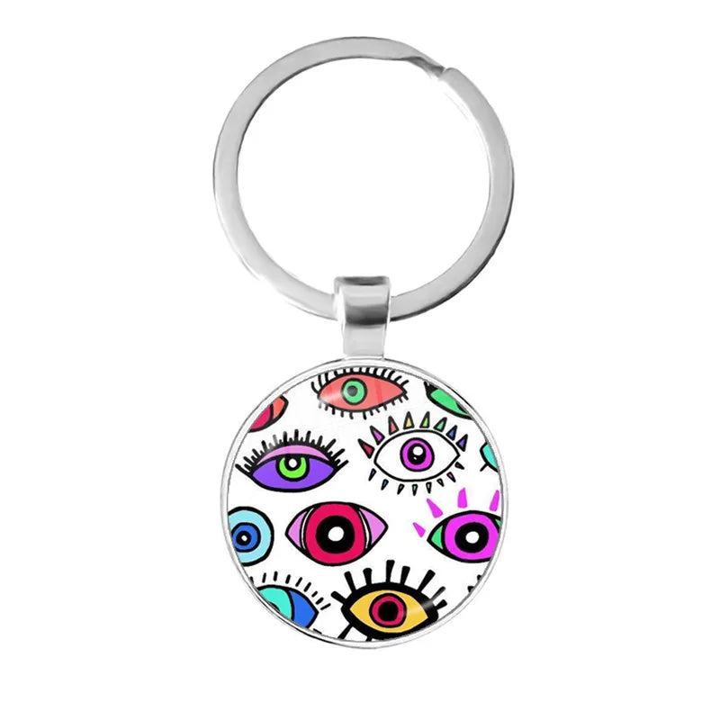 014 - Glass Turkish Evil Eye Keychain
