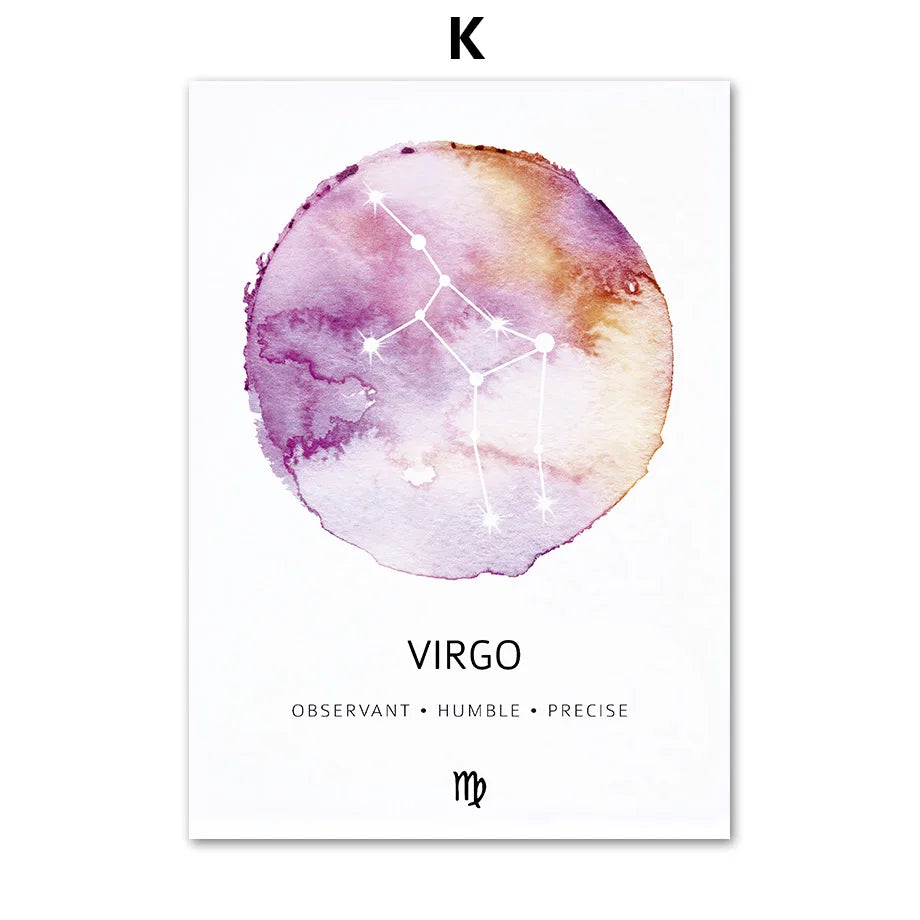 009 - Constellation Planet Zodiac Canvas Print Wall Art