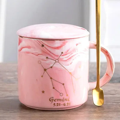 014 - Constellation Marble Cup w/ Lid and Spoon
