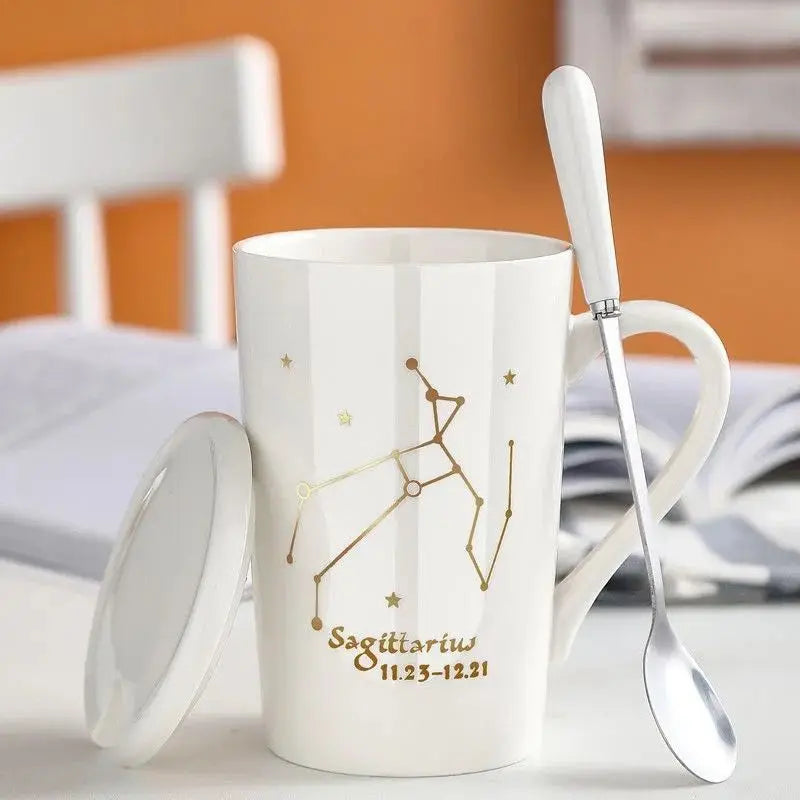 014 - Sleek Constellation Mug w/ Spoon and Lid Gift Set