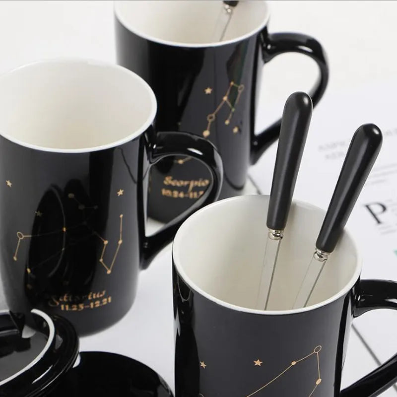 014 - Sleek Constellation Mug w/ Spoon and Lid Gift Set