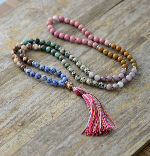 012 - Multi-Gemstones 108 Japa Mala Beads for Meditation