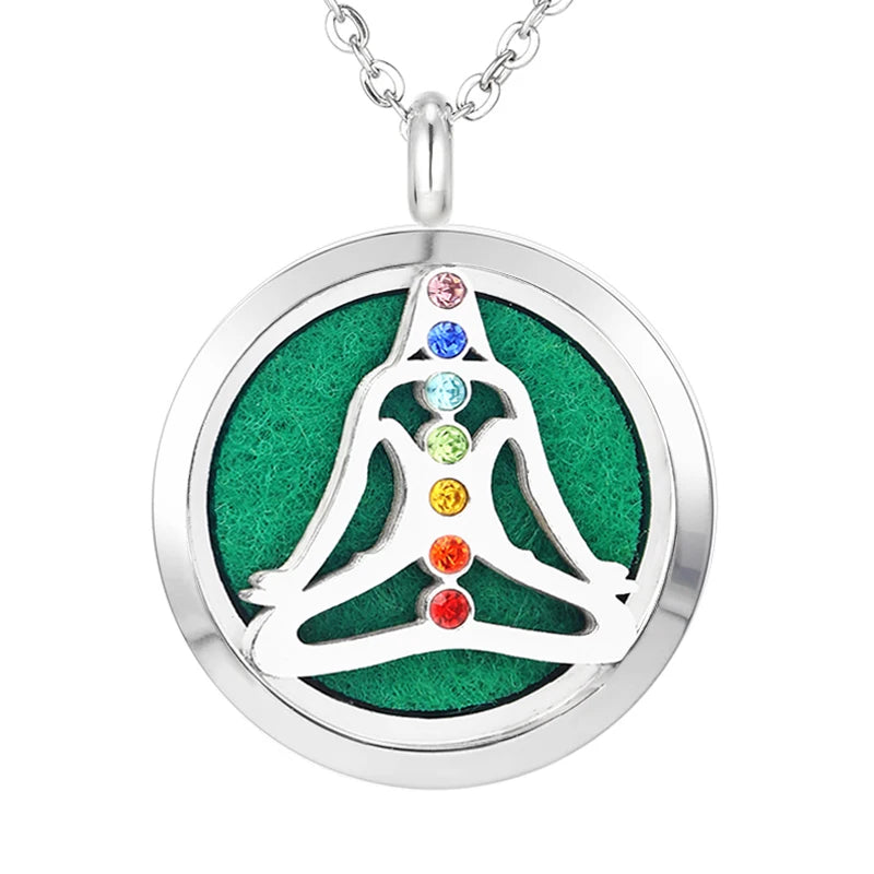 012 - Chakra Aromatherapy Pendant Necklace for Essential Oils