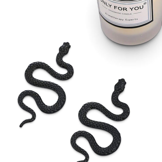 011 - Serpentine Black Snake Statement Earrings
