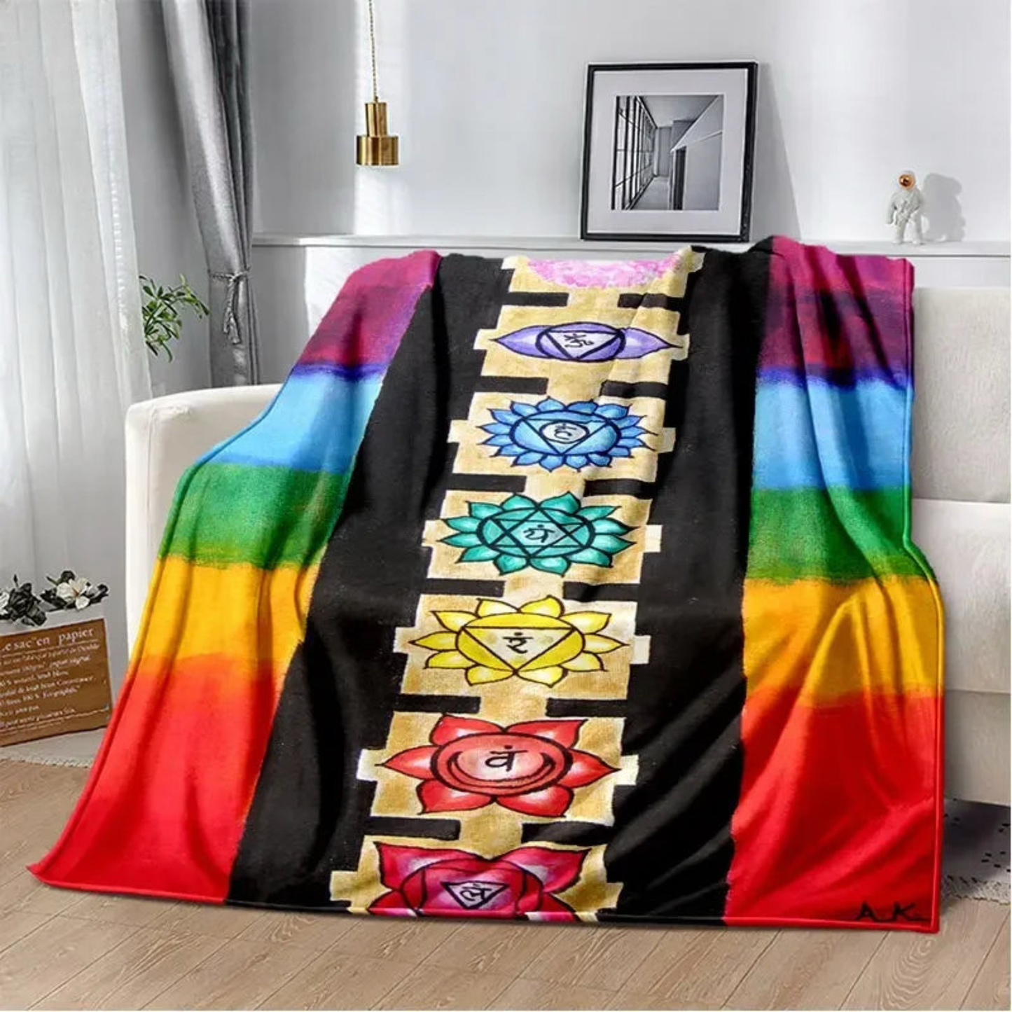 012 - 7 Chakras Soft Plush Throw Blanket