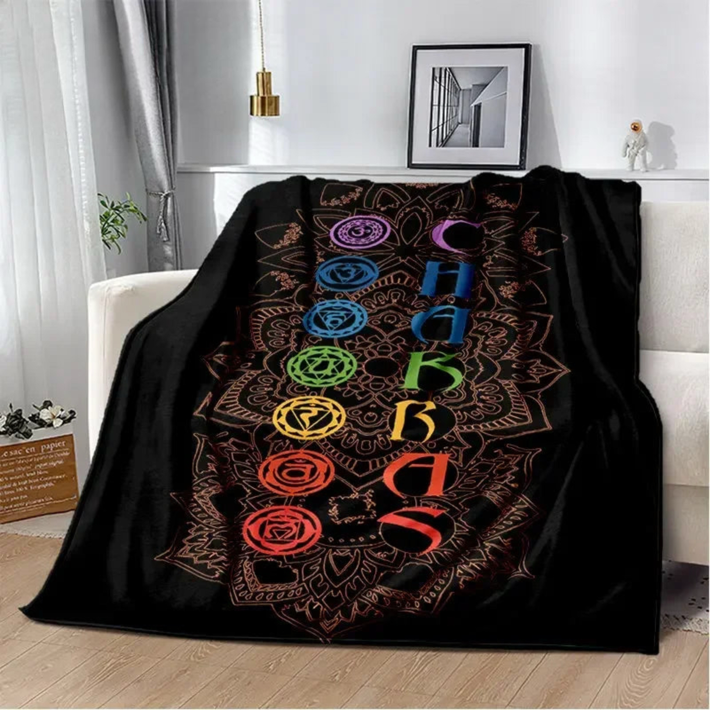 012 - 7 Chakras Soft Plush Throw Blanket