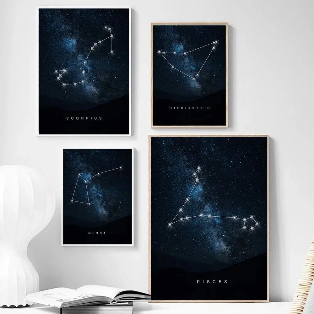 009 - Galaxy Constellations Canvas Print Wall Art