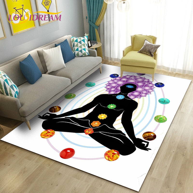 012 - 7 Chakras Yoga Meditation Non-Slip Area Mat