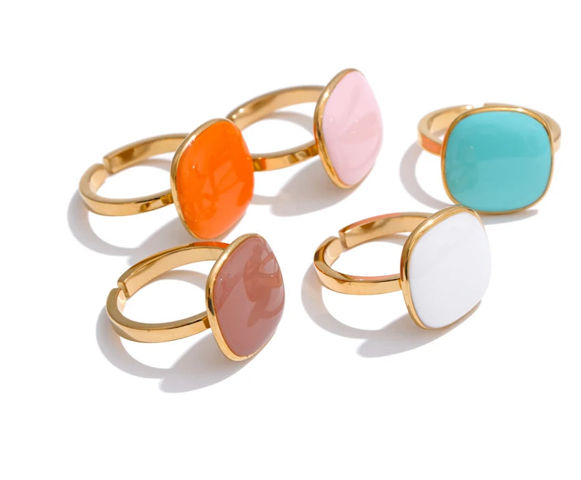 011 - Candy Coated 18k Gold-Plated Ring