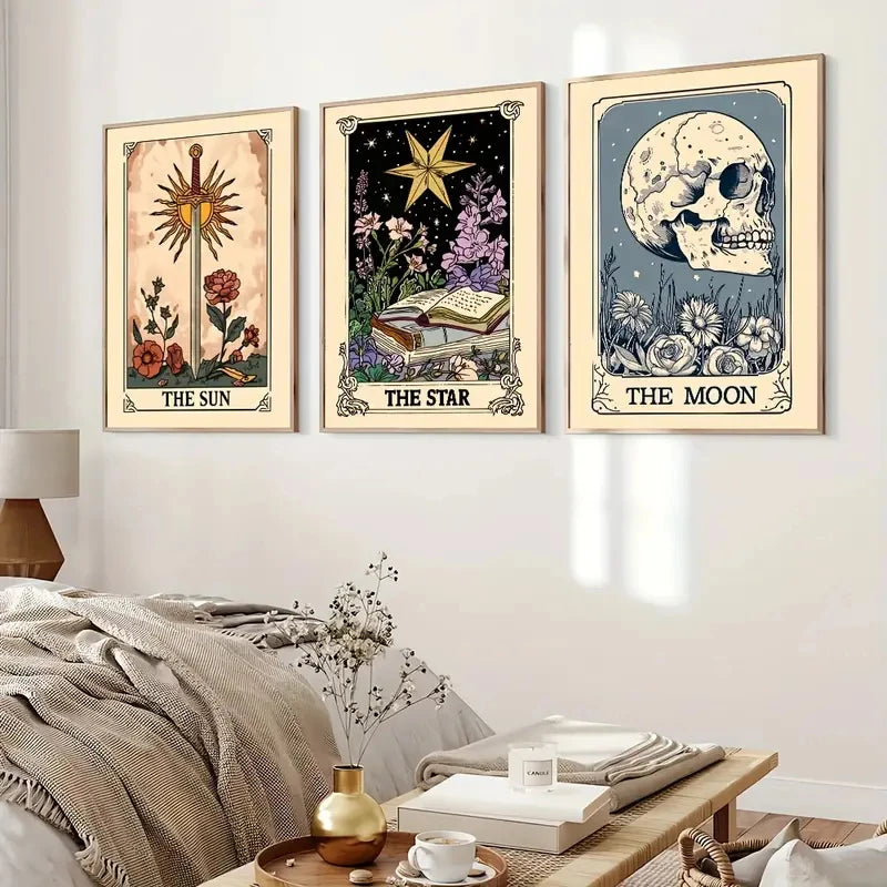 009 - Sun Moon Star Bohemia Canvas Wall Art