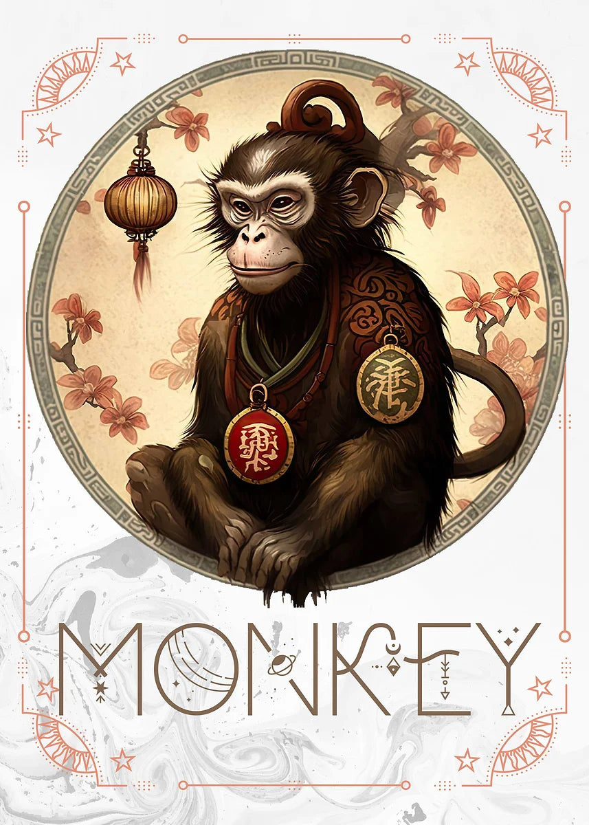 009 - Retro Chinese Zodiac (Sheng Xiao) Canvas Wall Art