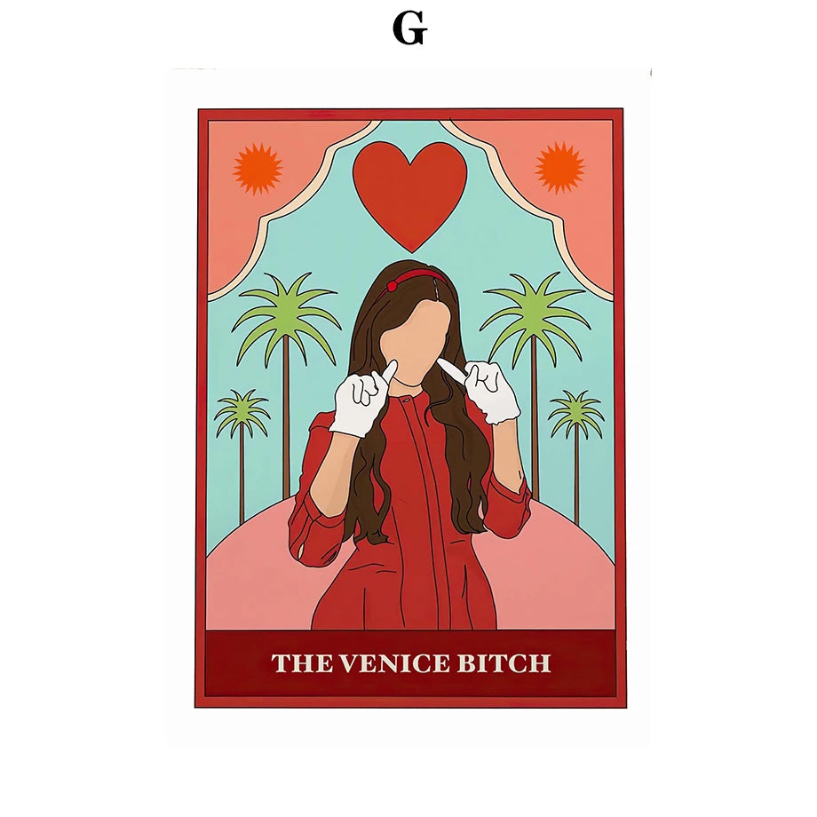 009 - Retro Band Tarot Canvas Print Wall Art