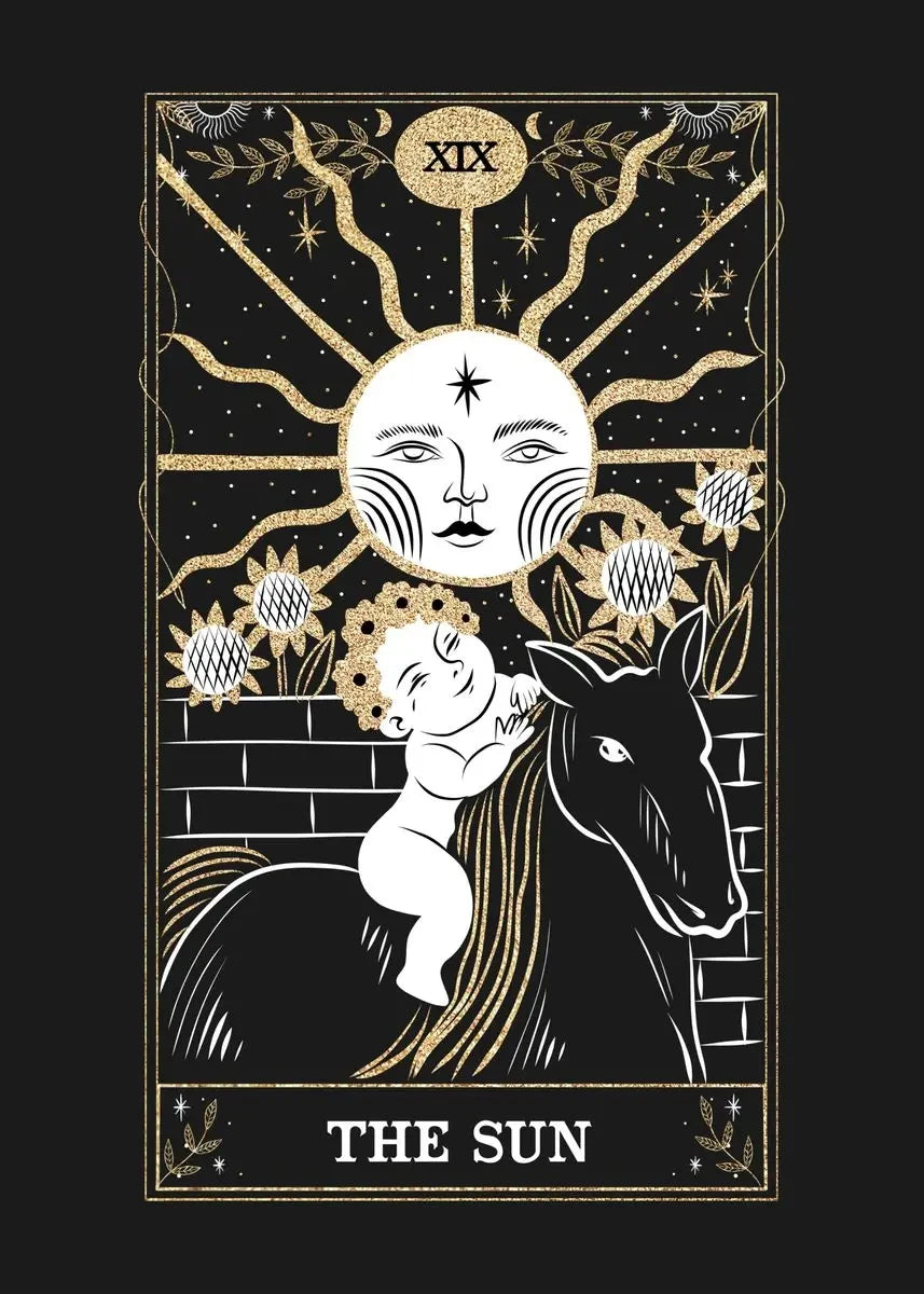 009 - Psychedelic Sun Moon Tarot Canvas Print Wall Hanging