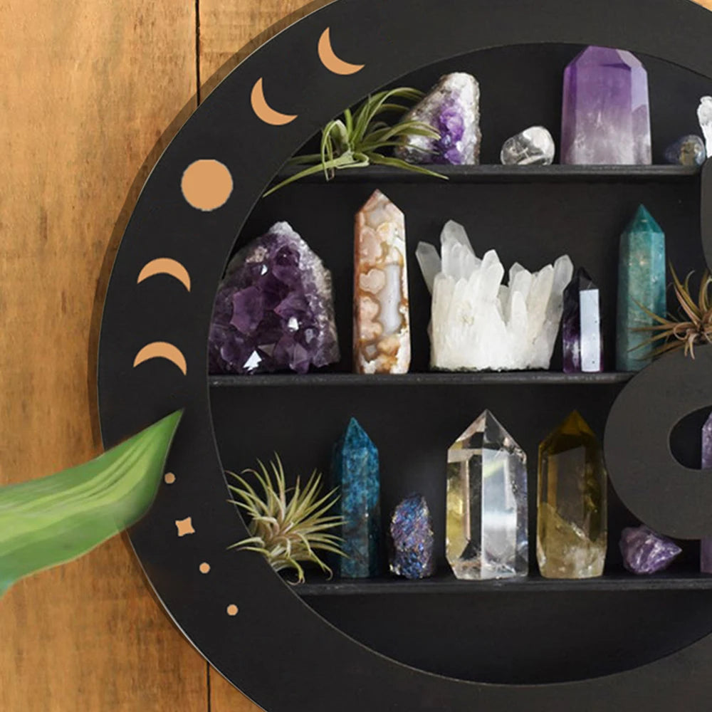 009 - Decorative Wooden Crystal Display Shelf