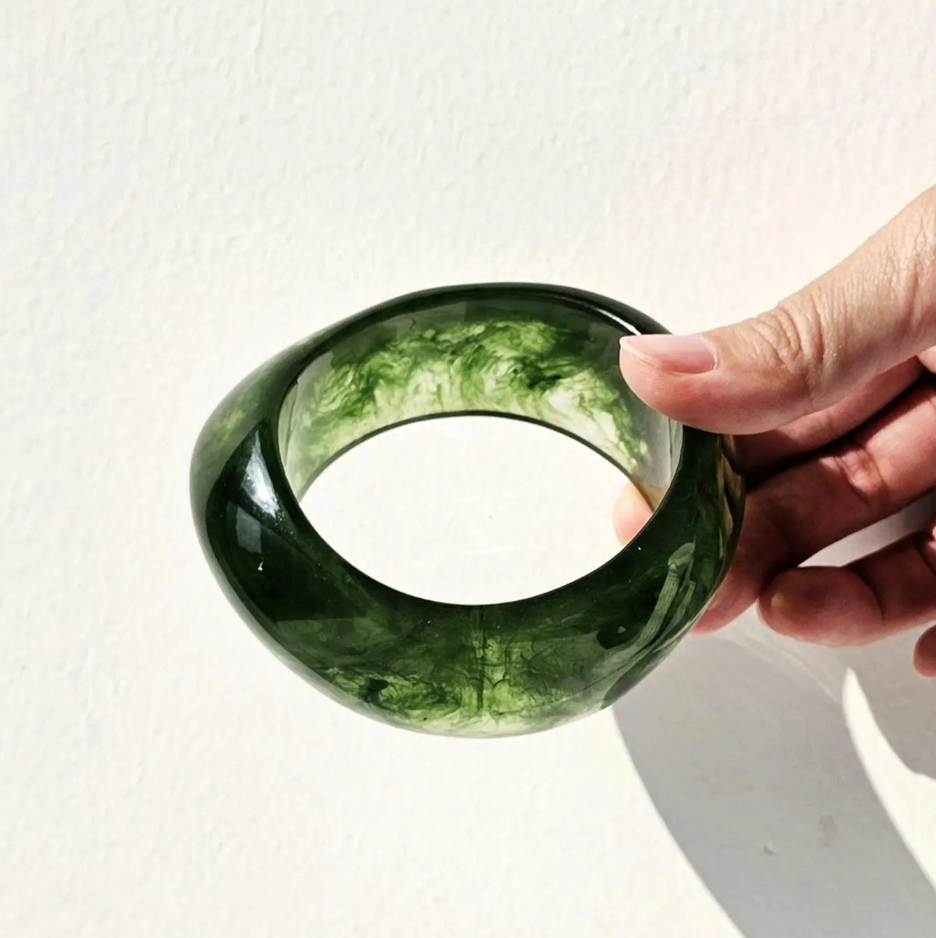 011 - Chunky Greens Bangle Bracelet