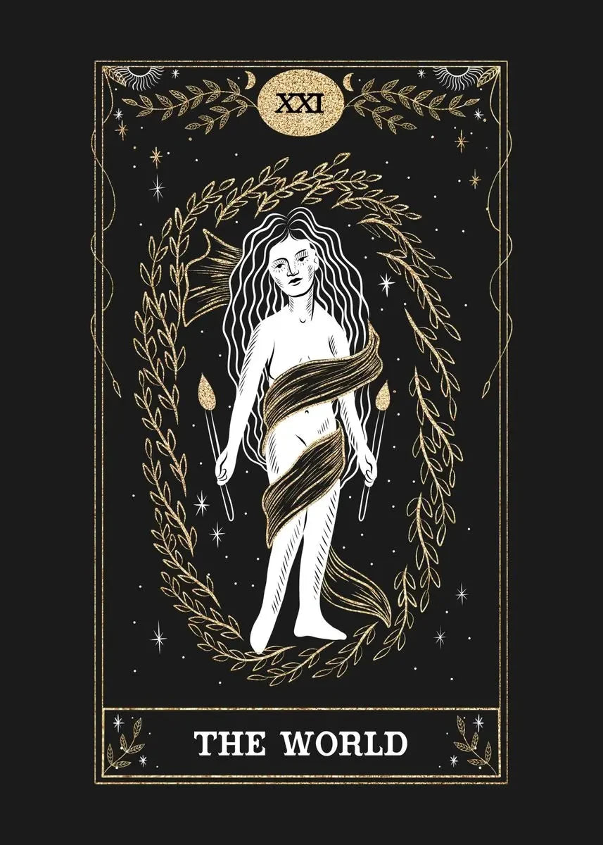 009 - Black Gold Psychedelic Major Arcana Canvas Print Wall art