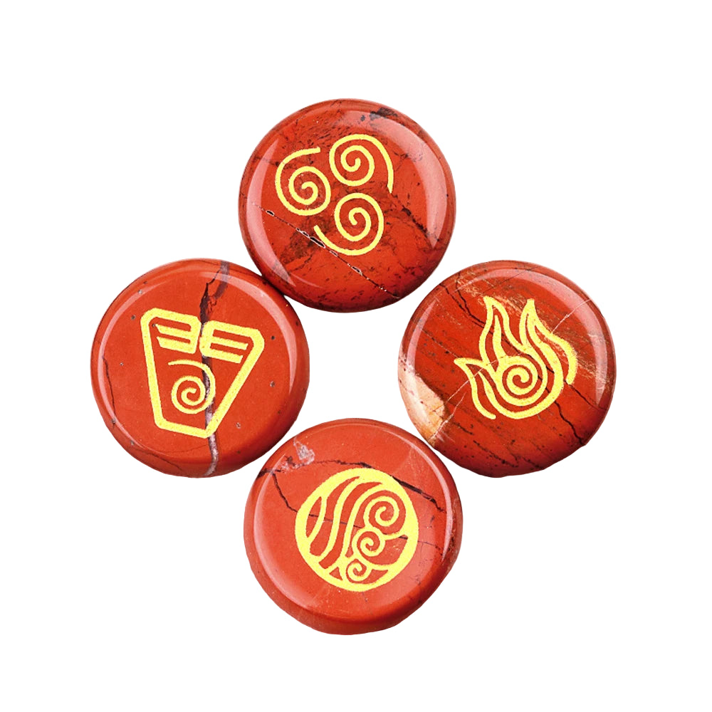 002 - Four Elements Natural Stone 4pc Runes Set