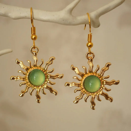 011 - Vintage Bohemian Sun Earrings & Necklace