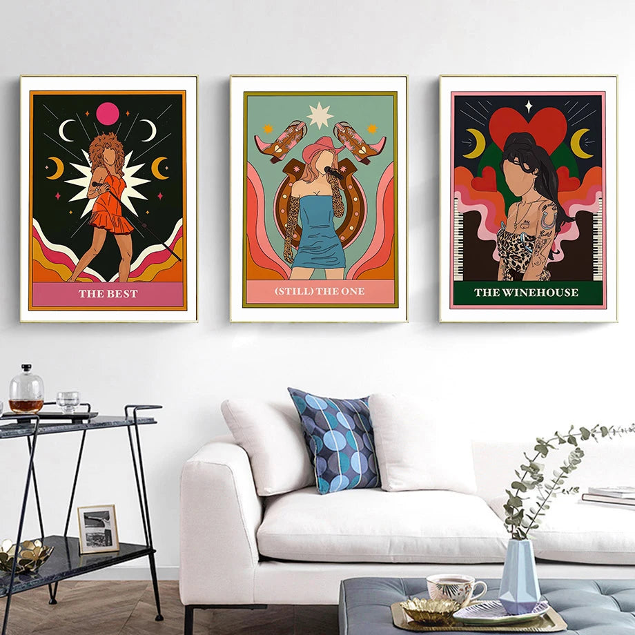 009 - Music Tarot Card Canvas Print Wall Art