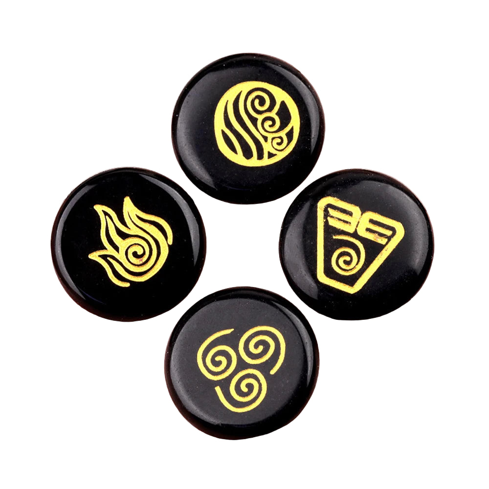 002 - Four Elements Natural Stone 4pc Runes Set