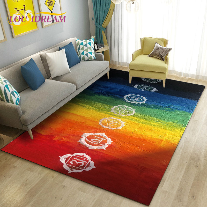 012 - 7 Chakras Yoga Meditation Non-Slip Area Mat