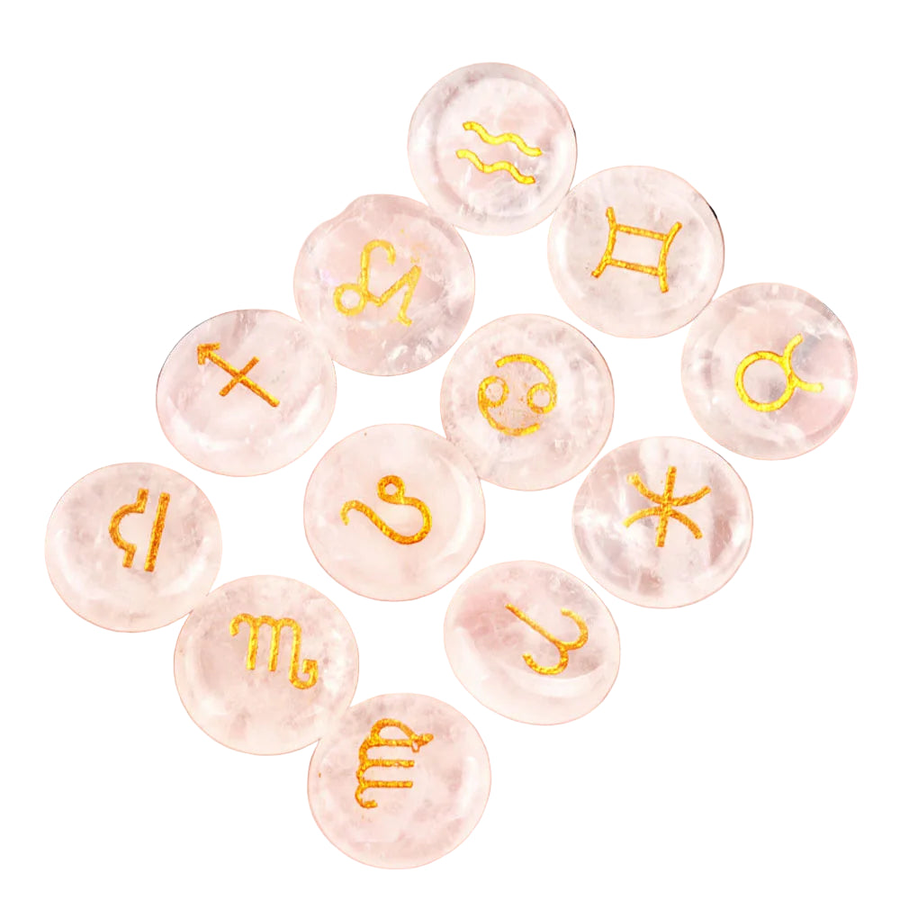 002 - Zodiac Natural Stone 12pc Runes Set