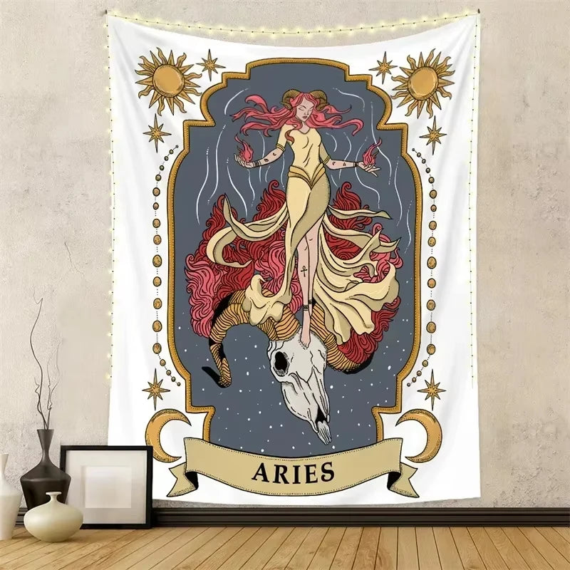 009 - Twelve Zodiac Tapestry Wall Hanging