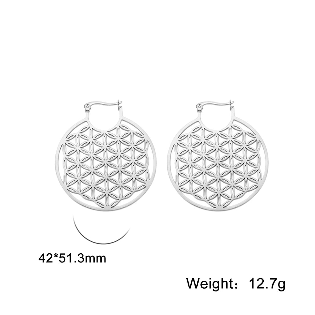 011 - Vintage Mandala Hoop Earrings