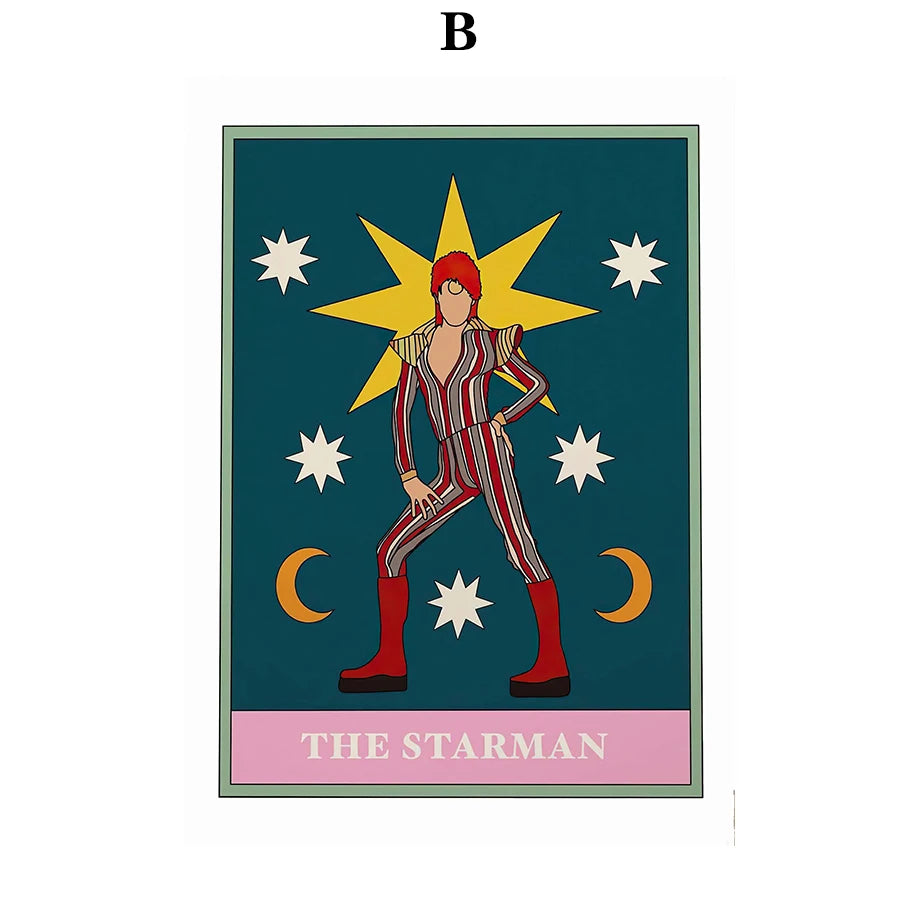 009 - Retro Band Tarot Canvas Print Wall Art