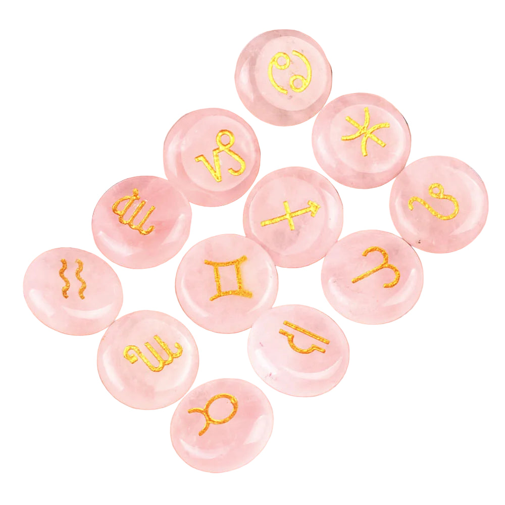 002 - Zodiac Natural Stone 12pc Runes Set