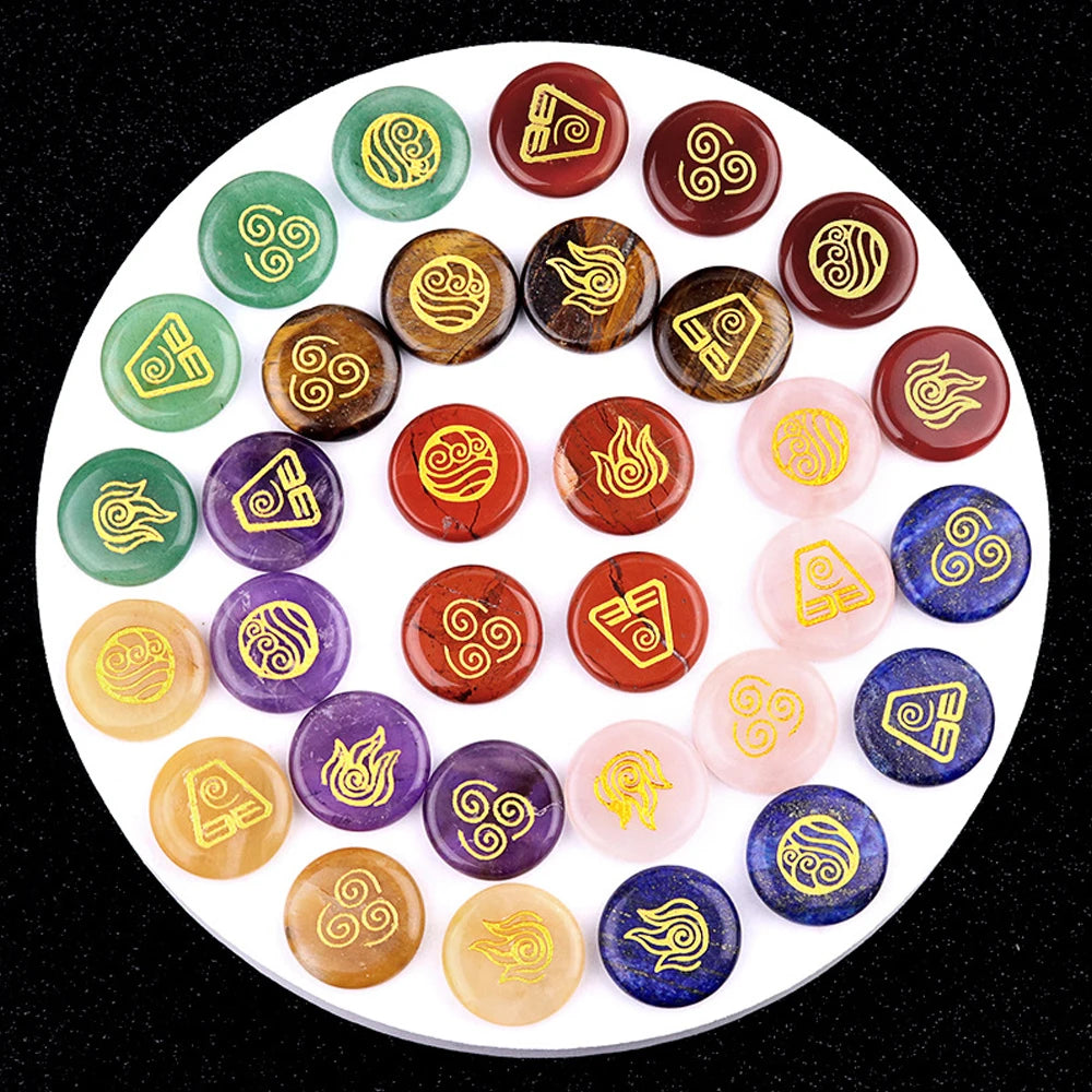 002 - Four Elements Natural Stone 4pc Runes Set