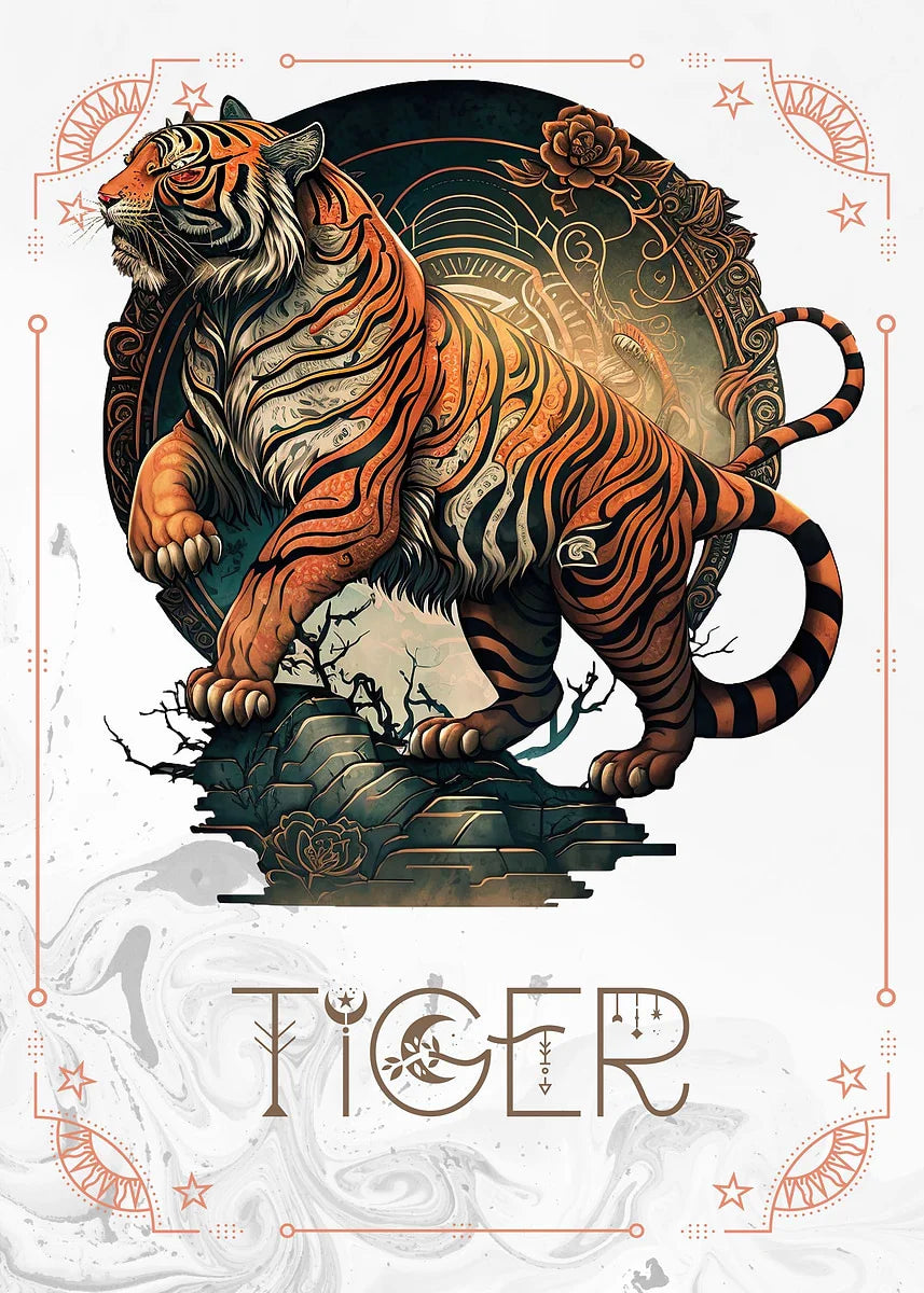 009 - Retro Chinese Zodiac (Sheng Xiao) Canvas Wall Art