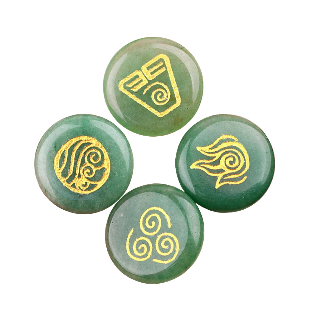 002 - Four Elements Natural Stone 4pc Runes Set