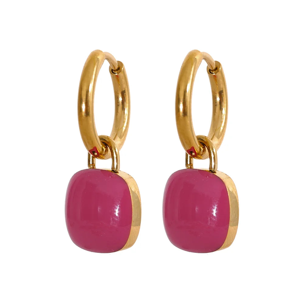 011 - Candy Coated 18k Gold-Plated Drop Earrings