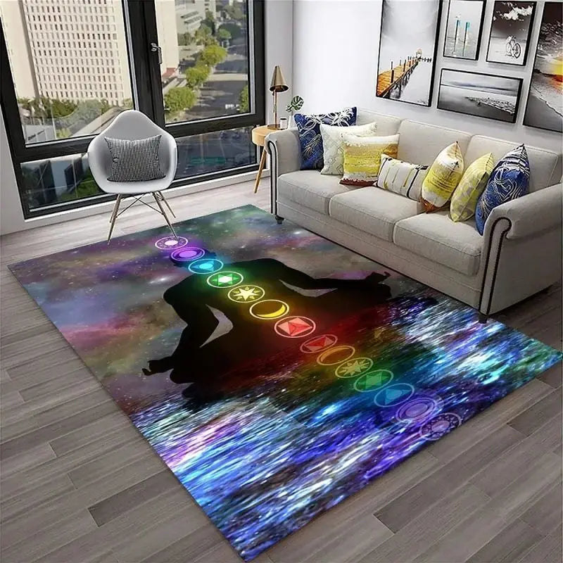 012 - 7 Chakras Yoga Meditation Non-Slip Area Mat